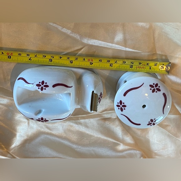 🍒 Vintage Longaberger Traditions Red House Prill Stamp Tape Dispenser #9586 - Picture 7 of 9